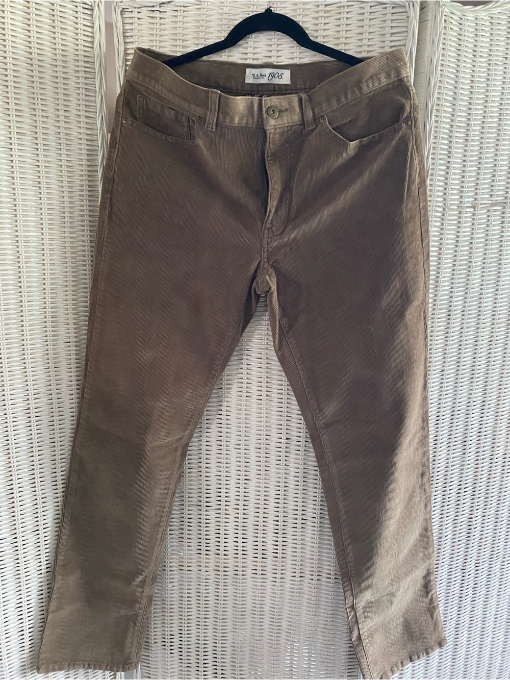 Men's Tan Corduroy Pants - Classic Straight Fit